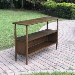 Mid Century Modern Wooden Console Table / Bookshelf / Foyer Table / 