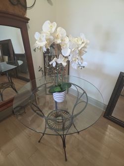 Round Glass Top Dining Table
