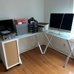 Corner Office Table With File Cabinet 