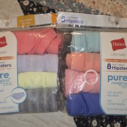 Hanes Pure Comfort Girls'size8 Microfiber hipsters Underwear, 8-Pack x2 16 total ! New