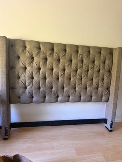Free Tufted Upholstered Wingback Headboard