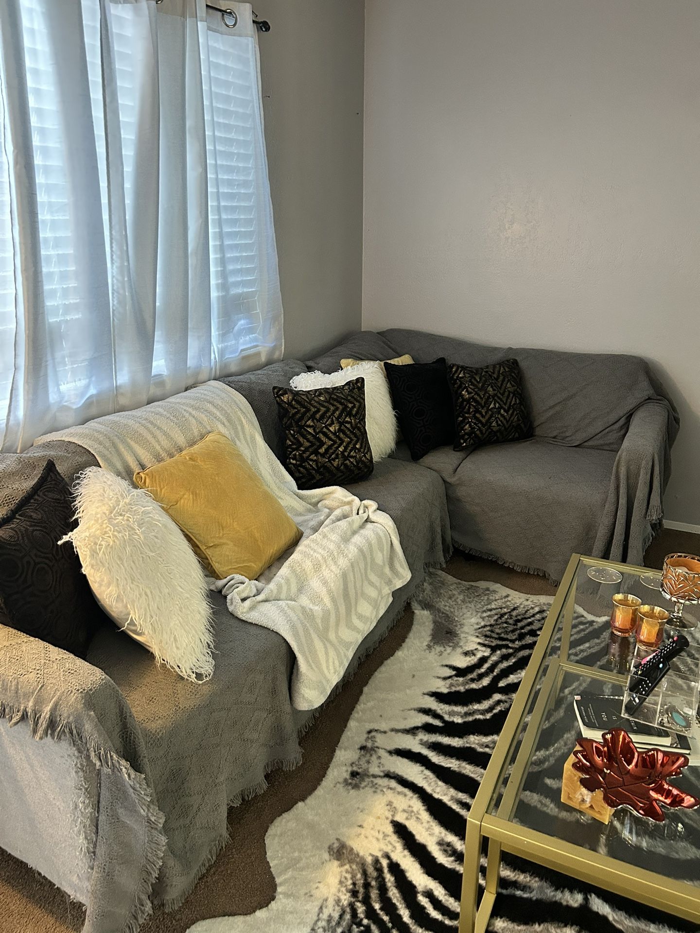 FREE FREE FREE Couch, Covers and an Abstract Painting