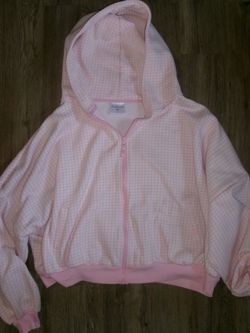 Light Pink Plaid Hoodie Zip-Up