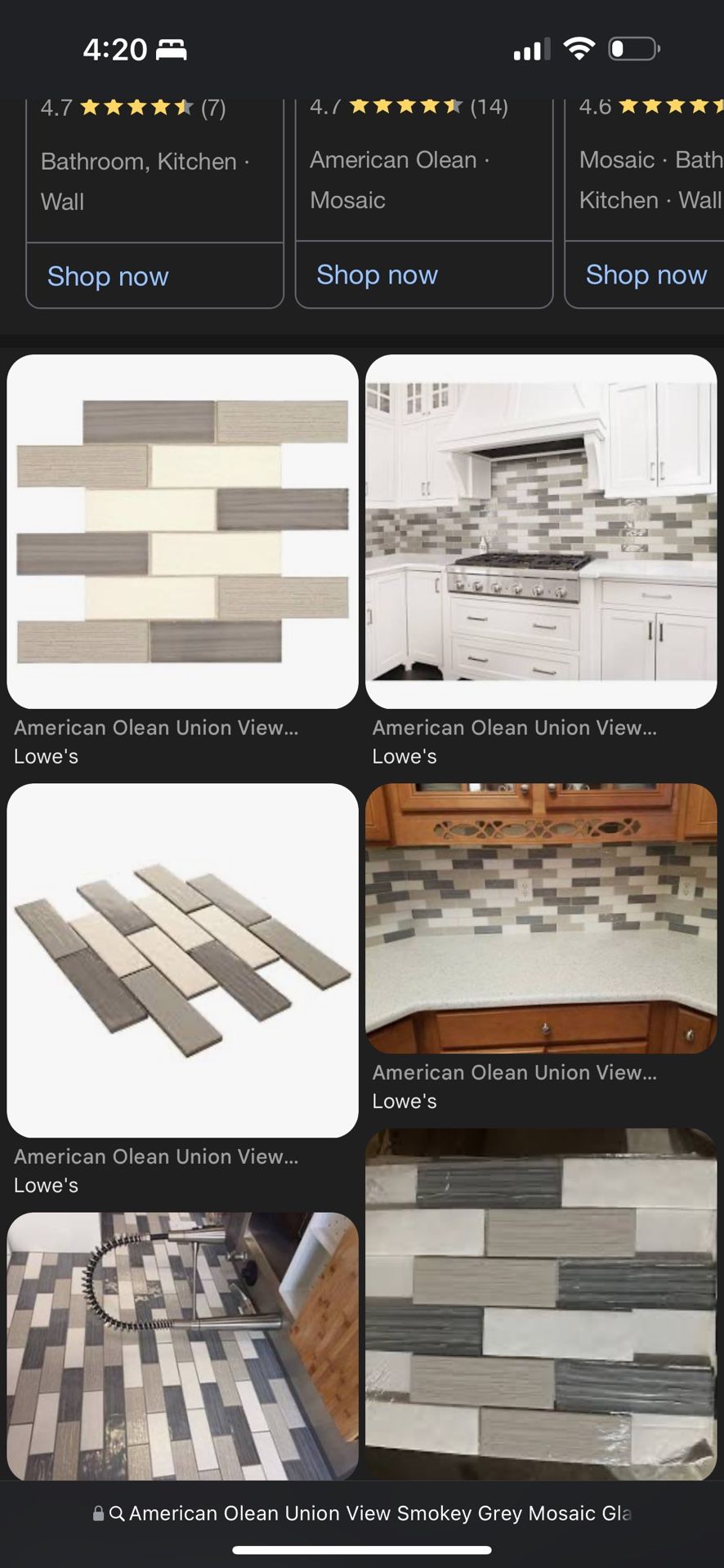 Special Bundle Qty 20 Union View Smokey Grey Mosaic Glass 11-in x 14-in Glazed Porcelain Brick Tile (0.97-sq. ft/ Piece) #13531
