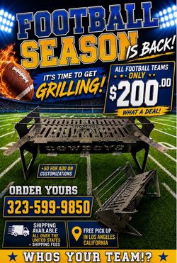 NFL Team Custom Steel BBQ Grill