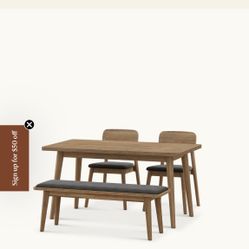 CASTLERY SEB Dining Table, Bench And Chairs