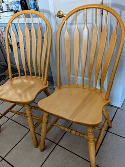 2 Oak Chairs