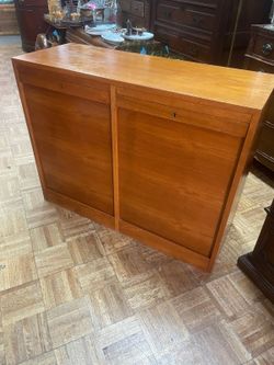 Mid century modern danish lateral file with key