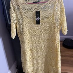 Polo Ralph Lauren Yellow Knit Dress XL NEW W Tags Spring Easter