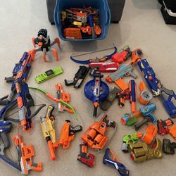 Used Nerf Gun Lot - 20 Plus And Accessories