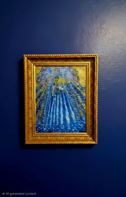 Original piece, "Virgen de Regla" by the acclaimed Cuban artist Hector Cata 19"×15.5"