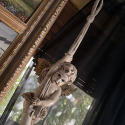 Set of 2 Angelic Play  Hanging Sculptures  Large Size 26in H by 11in W by 9in D Like New 