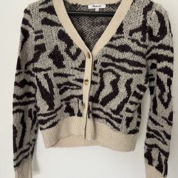 Madewell V-Neck Cardigan in Abstract Animal