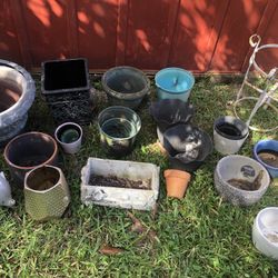 Various Pots, Stand, Coconuts