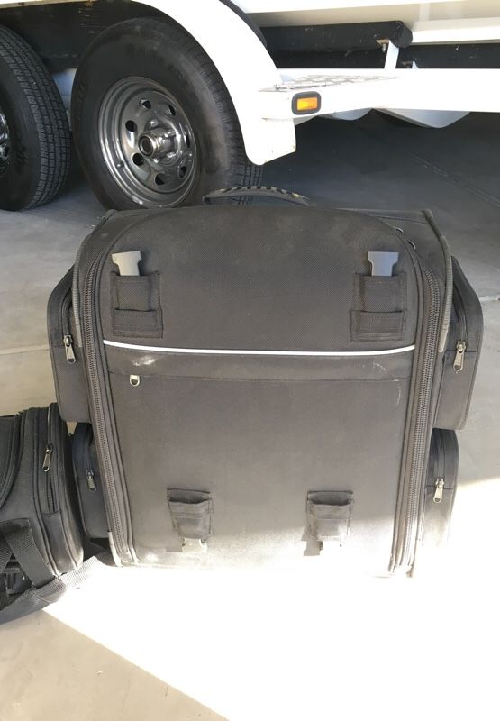 T-Bags motorcycle luggage. Rolling bag and roll bag. $125.00 for both.