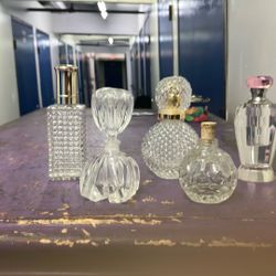 5 Perfume Bottles Crystal