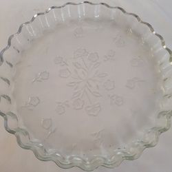 Anchor Hocking Savanah Clear Glass Quiche Or Pie Plate 