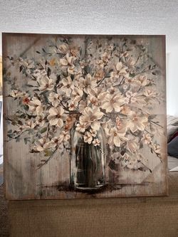 Large Floral Canvas Wall Art
