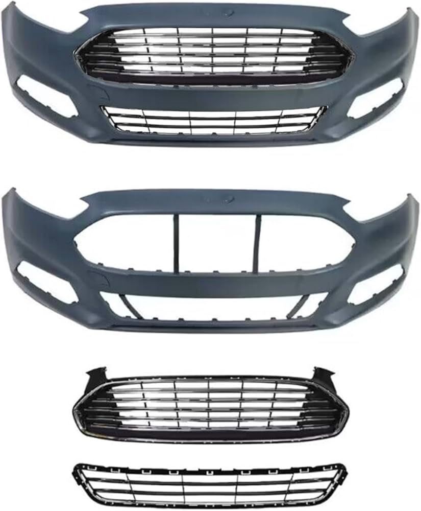 Front Bumper Cover and Front Upper Lower Grille For 2013-2016 Fusion