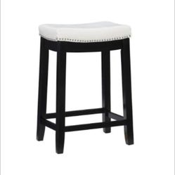 Claridge Backless, Counter Height Barstool, Faux Leather, Nailhead Saddle by LINON- NEW!