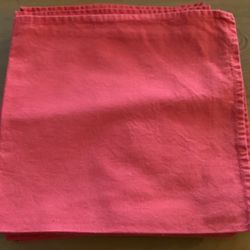 SET/12 RED COTTON TABLE NAPKINS. 18” SQUARE. LIKE NEW.