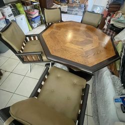 Wood table with 4 chairs
