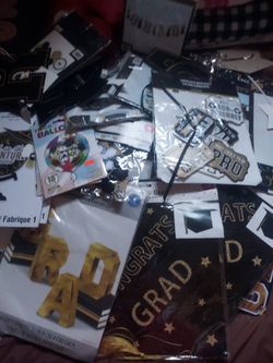 GRADUATION PARTY  ITEMS  EVERYTHING FOR A PARTY OVER 100 ITEMS ALL FOR $75.00 OR BEST OFFER