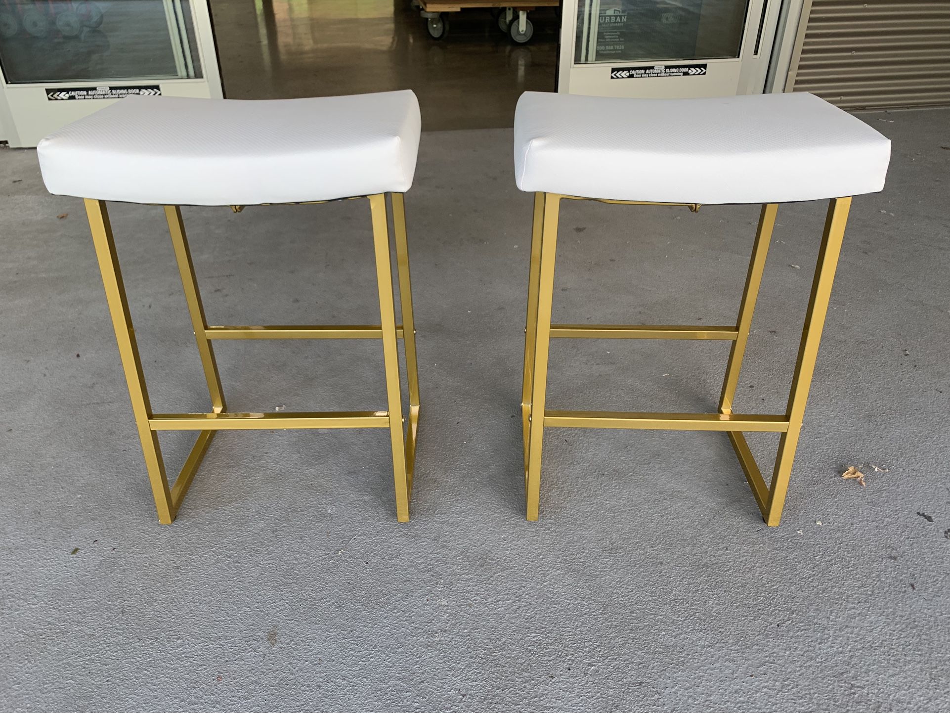 New White And Gold Stools -2