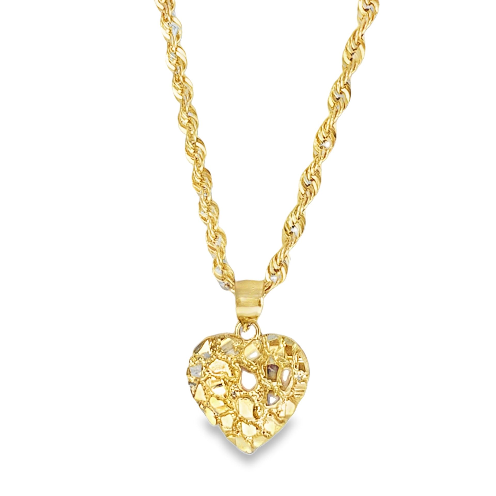 10k Yellow Gold Heart Charm Necklace