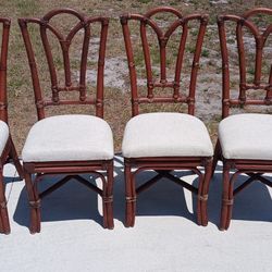 4 Rattan Dining Chairs 