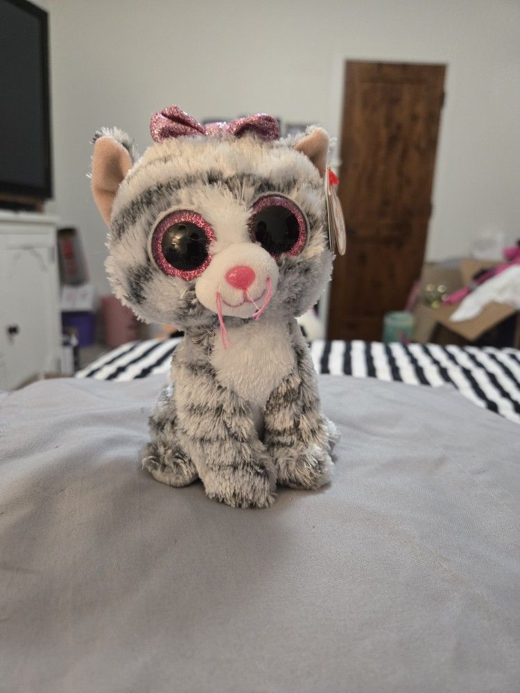 New. Ty. Beanie Boos. Kiki The Gray Striped Cat.