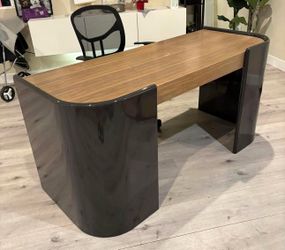 Arteriors Parnell Desk – Charcoal Lacquer & Ofram Veneer Writing Desk