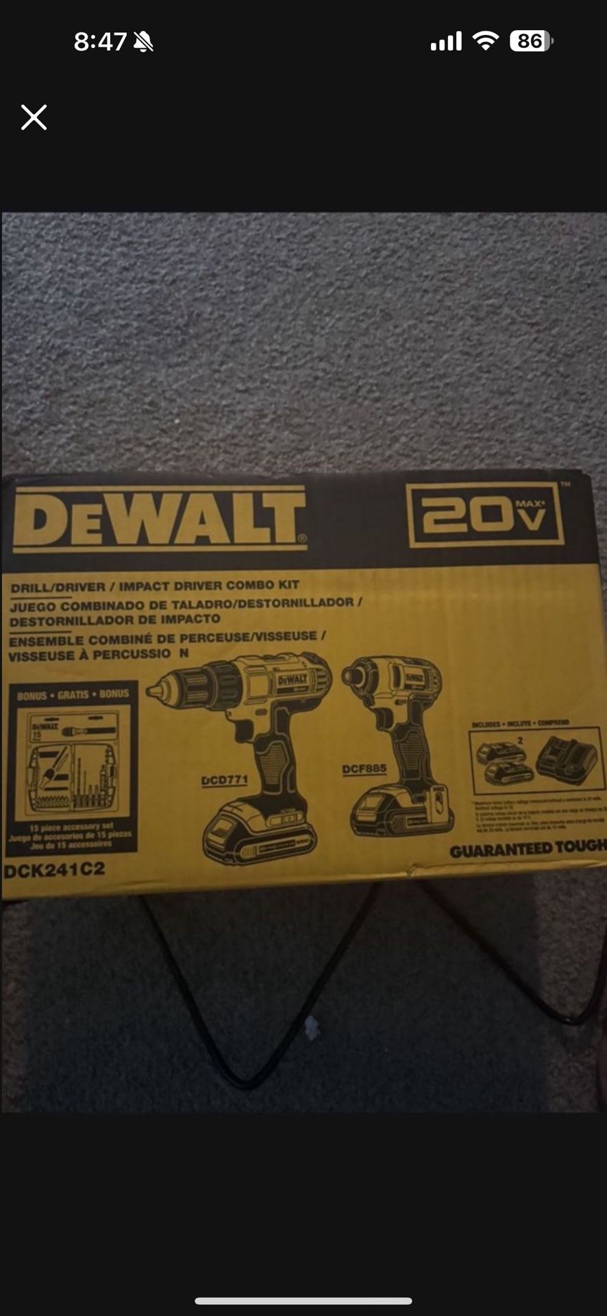 DeWALT DCK241C2 20V MAX Compact Drill and Impact Driver Kit