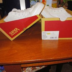 Toddler Kids White Zip Vans Unisex