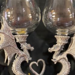 BALLENA BAY PEWTER VINTAGE wedding glasses, one of a kind