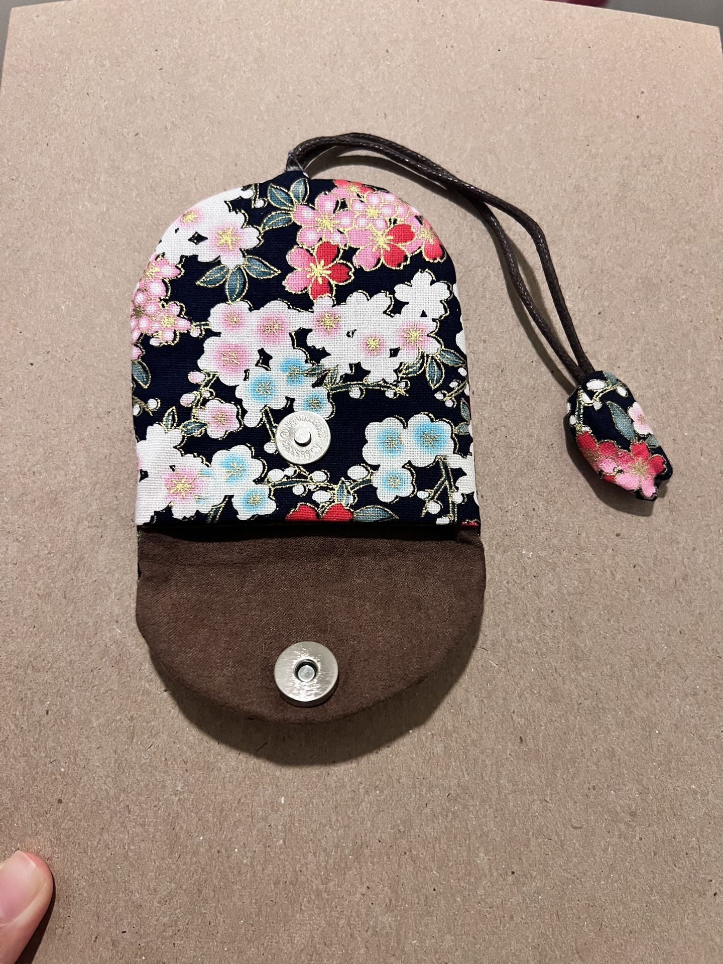 Japanese Floral Fabric Keychain Pouch