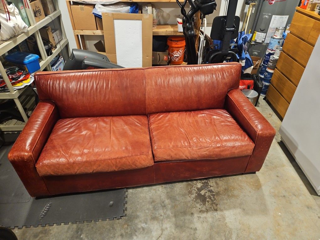 Older Red Leather Couch