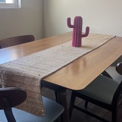 Wooden Dining Table With 4 Chairs 