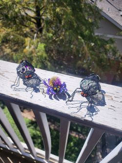Decorative Spider Figurines Set of 3