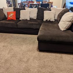  Wide Corner Sectional with Ottoman And Round Barrel Chair