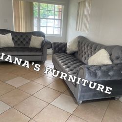 New Velvet Sofa Loveseat (black,blue,grey,green)