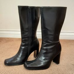 Nine West Zolenao Black Leather Boots