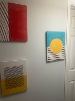 Set of 3 Abstract Canvas Wall Art