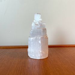 Iridescent Holographic Selenite Crystal Tower