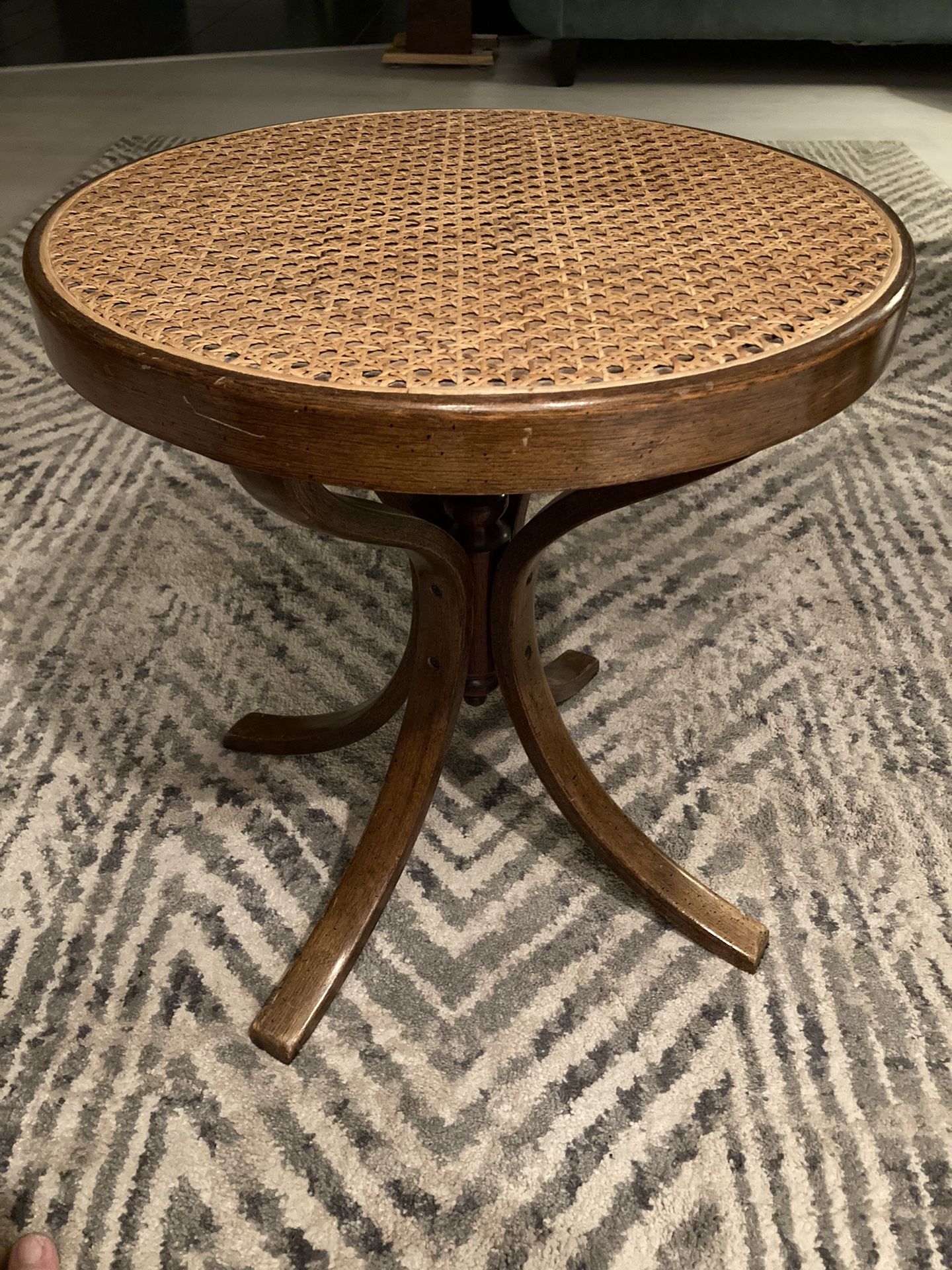 Bentwood Round Wicker Table.