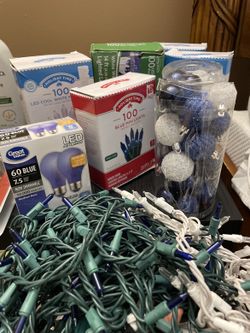 Blue & White Christmas Lights & Ornaments — Big Lot