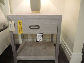 Mitchell Gold + Bob Williams Ariel 1 Drawer Nightstand - Gray | Bedside Table | Bedside Cabinet
