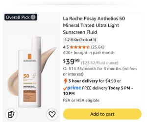 LA ROCHE-POSAY 50 sunscreen