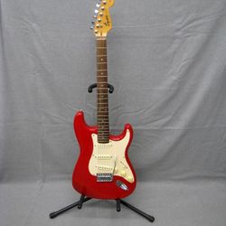 1998 Squier Stratocaster Rosew. Fingerboard Torino Red Electric Guitar