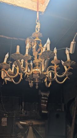Twelve Light Gold Chandelier